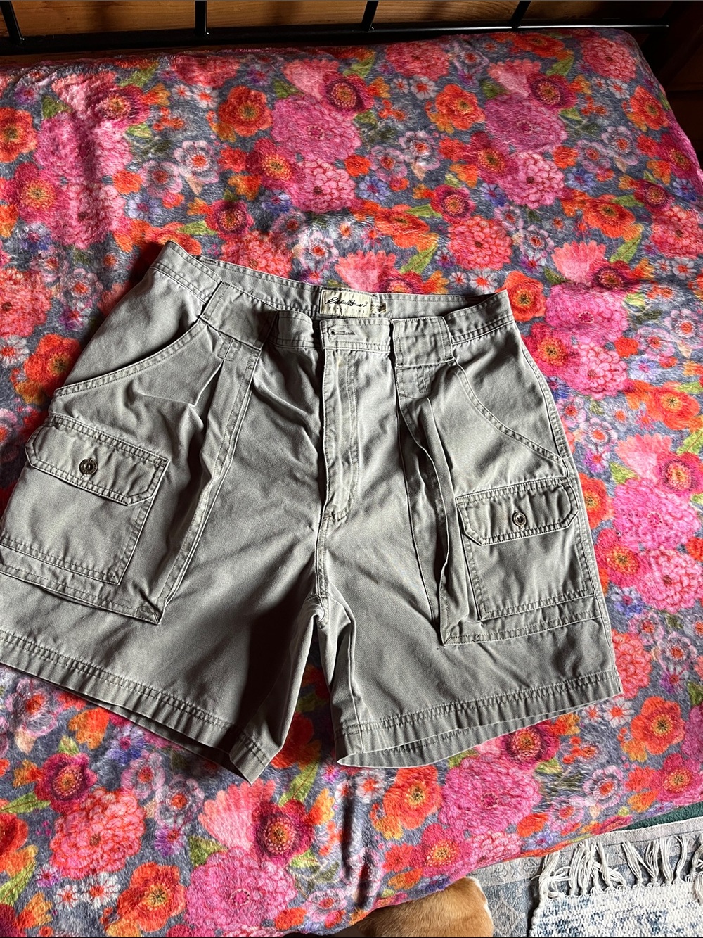 Eddie Bauer Olive Green Cargo Shorts with Utility Pockets